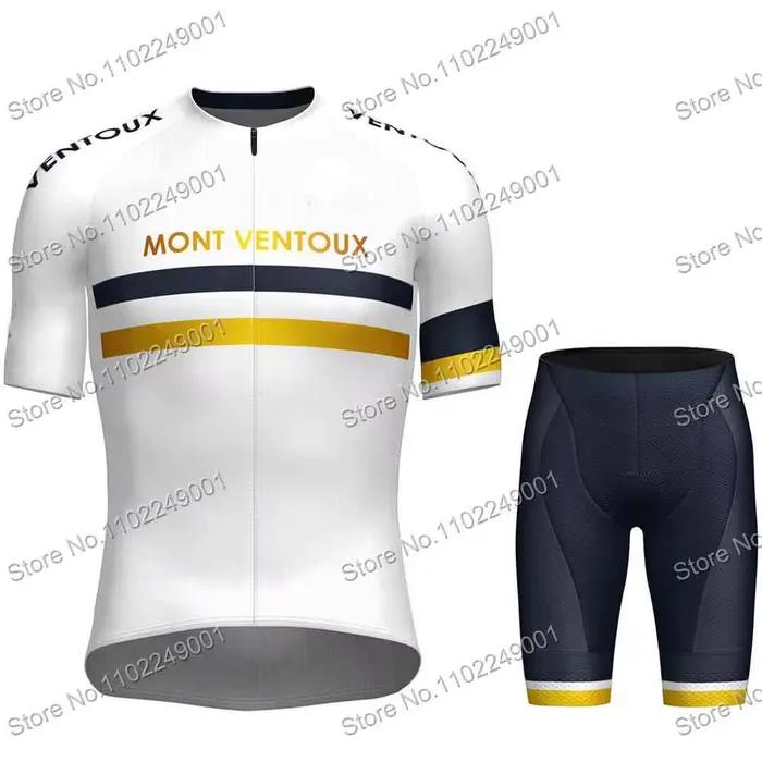 Ensemble de maillot de cyclisme Mont Ventoux avec coussin en gel pour hommes occasion randonnée course de triathlon compétition vélo de route