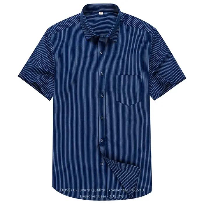 Chemise professionnelle rayée à manches courtes pour homme