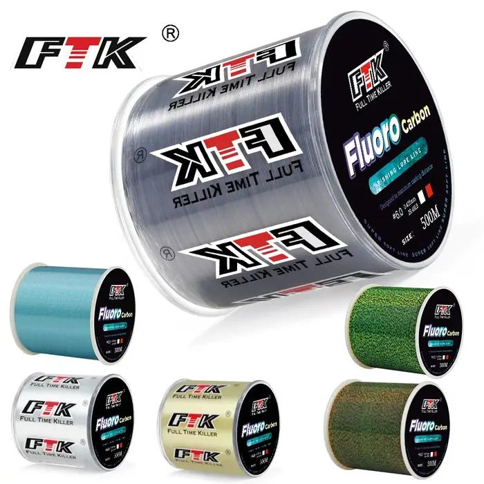 FTK – ligne de pêche avec revêtement en Fiber de carbone, ligne en fluorocarbone 300M/500M 0.14-0.5m