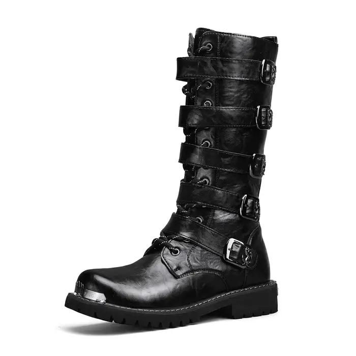 Bottes de moto montantes décontractées pour hommes
