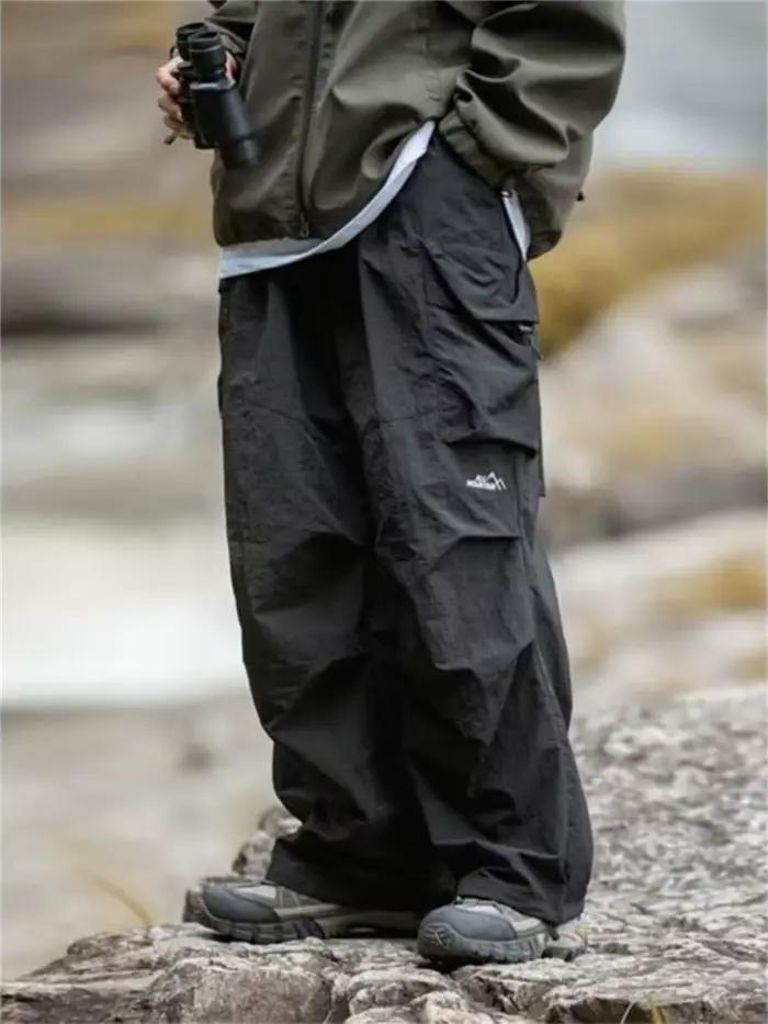 Pantalon cargo homme printemps automne imperméable montagne décontracté harajuku travail noir veste