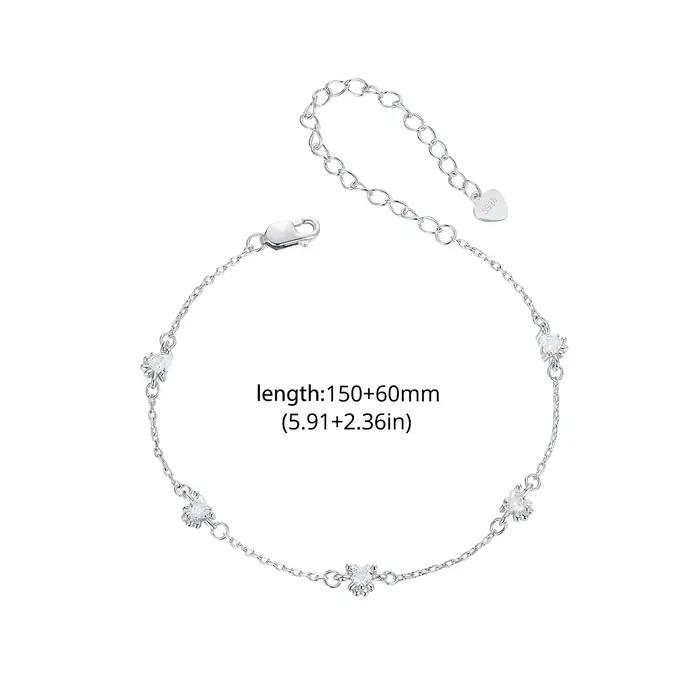 BISAER 100% 925 argent Sterling mignon teckel Bracelet chien de compagnie Bracelet plaqué platine po