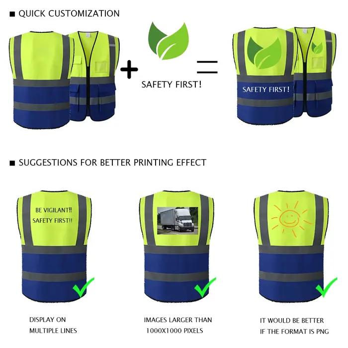 Veste de sécurité haute visibilité avec logo personnalisable pour homme uniforme de moulage veste de signalisation vêtement de tous les jours lex cavalier géologie motrice