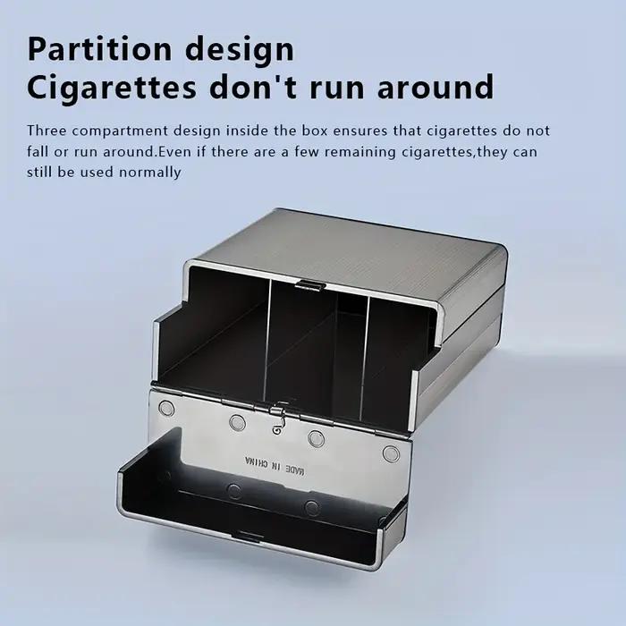1 pièces étui à cigarettes pour King Size 40 branche capacité boîte à cigarettes en alliage de Zinc Portable mince boîtes à cigares Cigarettes de poche