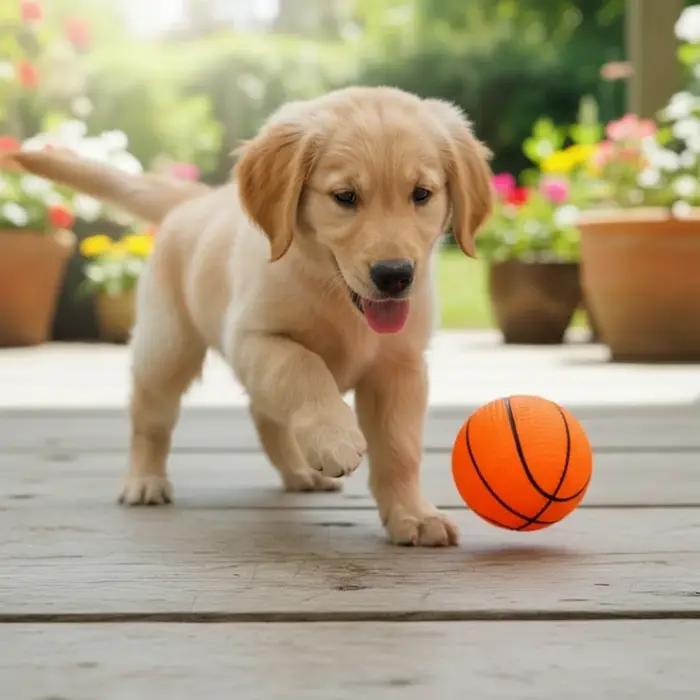 Balle de jouet pour chien en forme de basket-ball grinçant