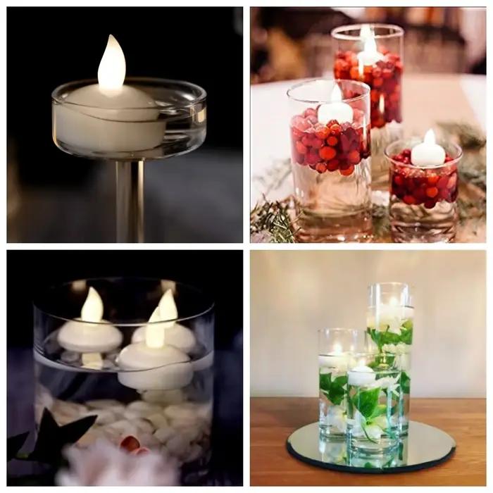 2-48 pièces bougie chauffe-plat LED flottante Flicke