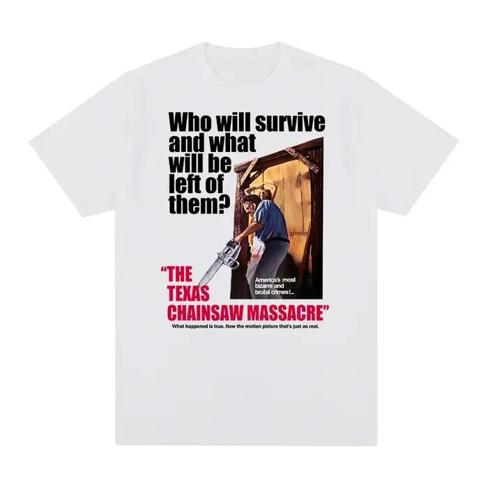 T-shirt Vintage Texas Chainsaw Massacre, film d'horreur des années 1990, vêtements d'Halloween, t-shirt en coton pour hommes, nouveau t-shirt pour femmes