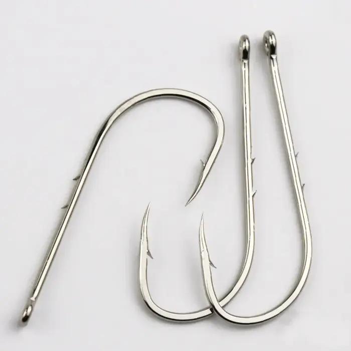 50pcs hameçon de pêche à tige longue 1 # -12 # Boîte de matériel de pêche avec appâts étroits, en