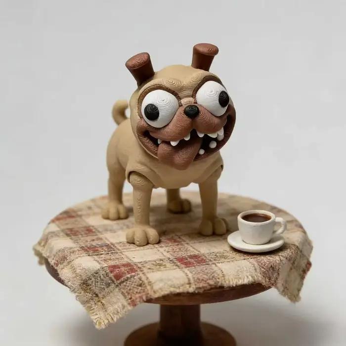 Statue de chien imprimée en 3D