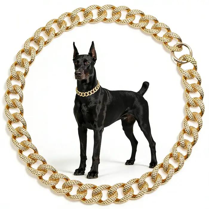 Chaîne de chien en or ABS pour petits et grands chiens