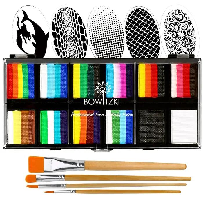 Bowitzki 12x10 gm Kit de peinture pour le visage professionnel ensemble