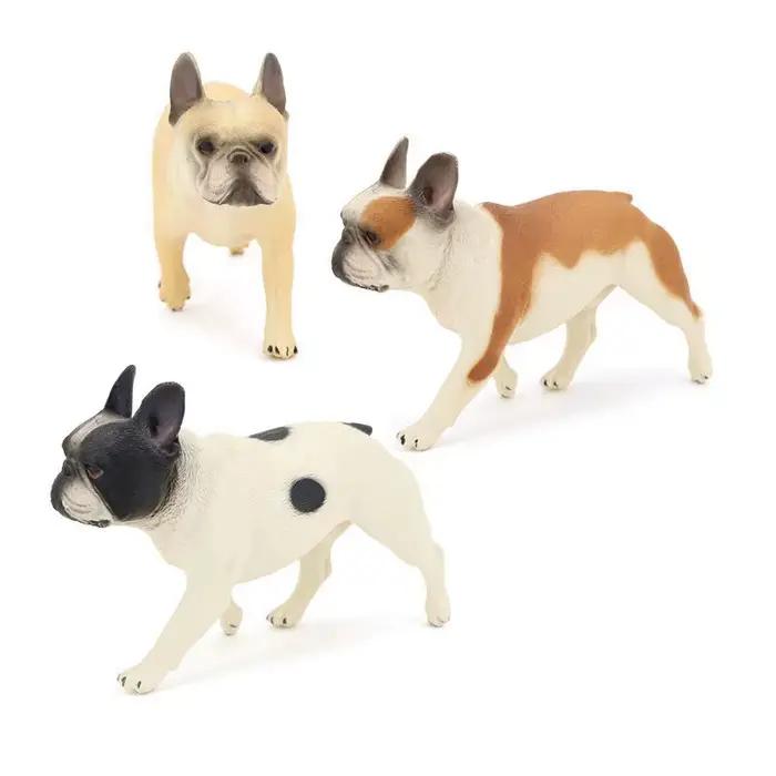 Figurine de Bouledogue Artificiel Petit Chiot Ornement Bureau Décoration PVC Occasions Spéciales