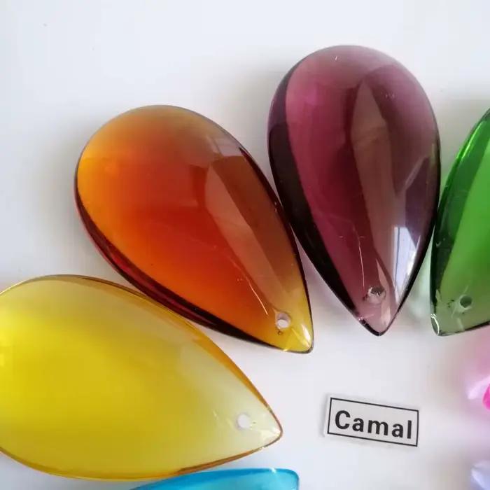 Camal – prismes multicolores lisses en forme de goutte d'eau, 50mm, 8 pièces, pour éclairage de lust