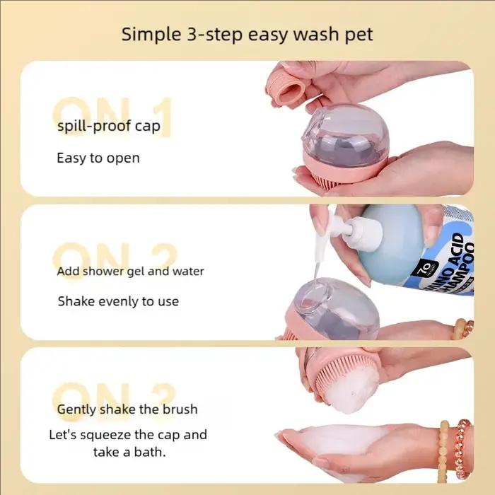 Brosse de bain pour chien avec distributeur de savon, poils en Silicone, Massage de toilettage pour animaux de compagnie, shampoing, brosse pour chiens et chats, outil de bain en plastique