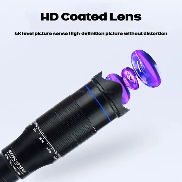 Objectif télé 40x HD pour smartphone - Mini télescope métal camping tourisme observation