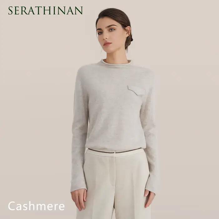 BC799 Pull en tricot à col roulé mi-haut pour femme, vêtements de marque de luxe de haute qualité, 94% cachemire et laine