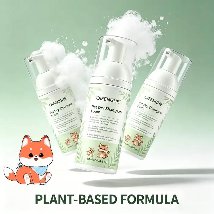 Shampooing sec en mousse pour chats et chiens