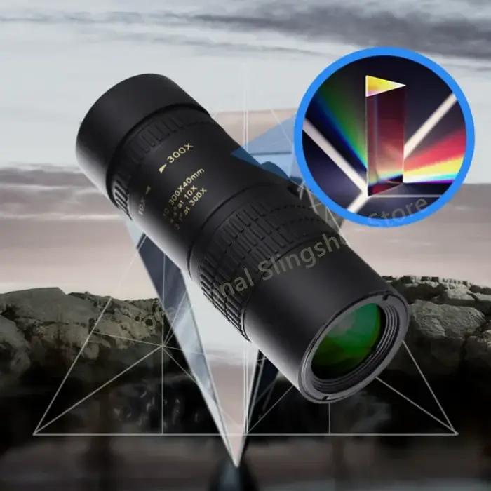 Lunette monoculaire professionnelle 10-300x zoom BAK4 pour observation longue distance chasse camping