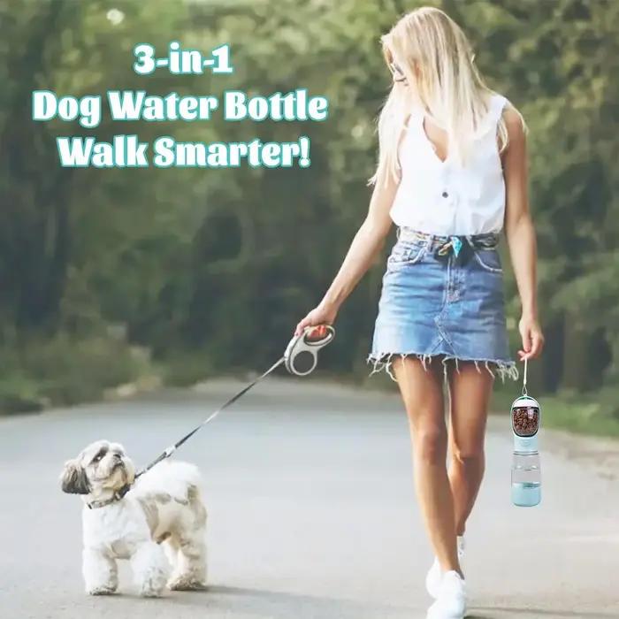 Bouteille d'eau portable pour chien, bouteille d'eau portable pour chiens et chats en déplacement, bol portable pour chien, bol portable pour chat pour animaux de compagnie