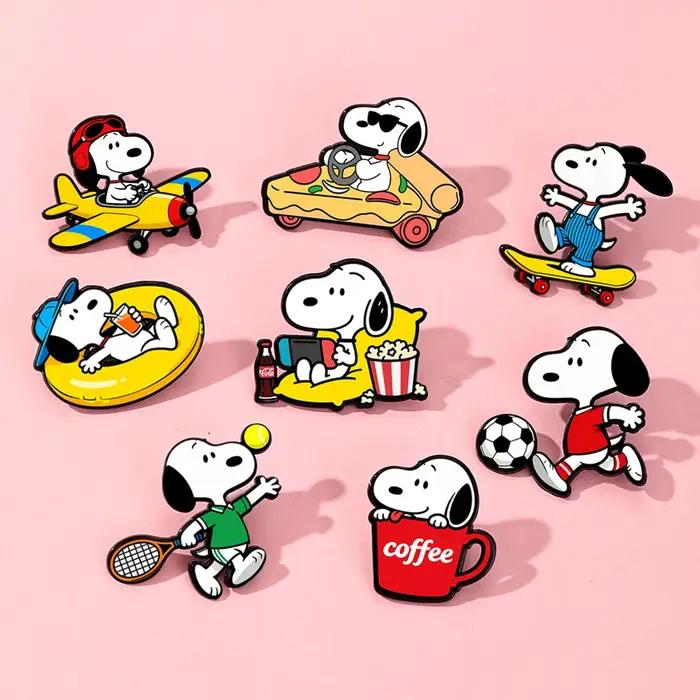 Broches émaillées en forme de chiot blanc ensemble d'accessoires de bijoux à la mode cadeau pour amis occasions spéciales