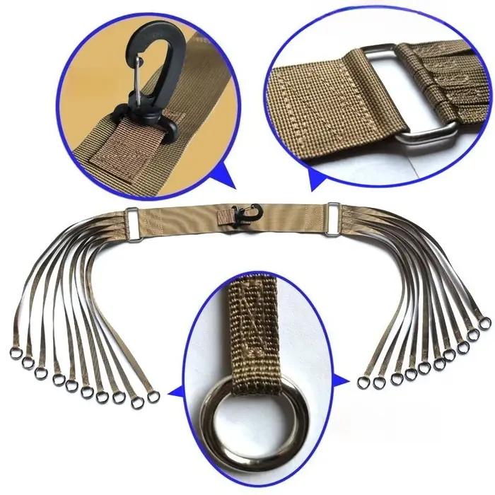 Porte-appeaux canards 20 anneaux coulissants - Support sifflets appel gibier - Accessoire chasse transport oiseaux