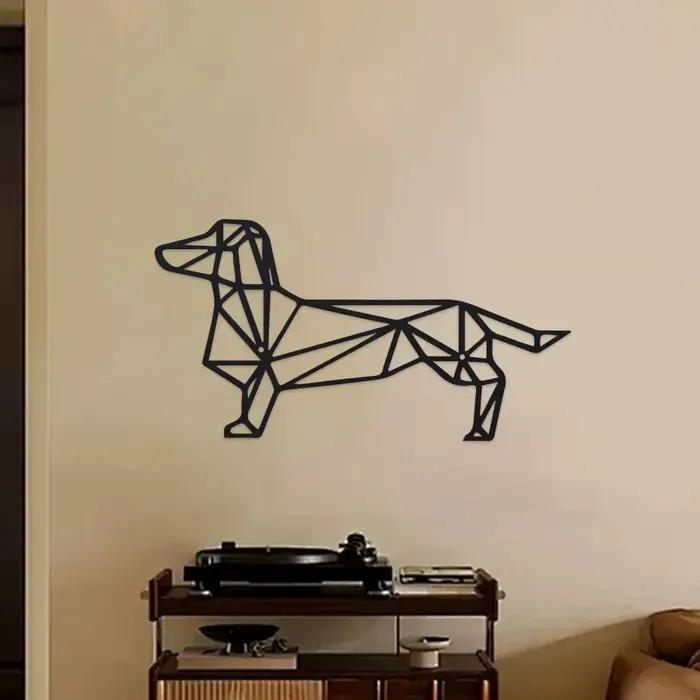 Charmant art mural teckel en métal – Conception unique de silhouette de chien – Pour la décoration intérieure et extérieure – Cadeau parfait pour les amoureux des chiens