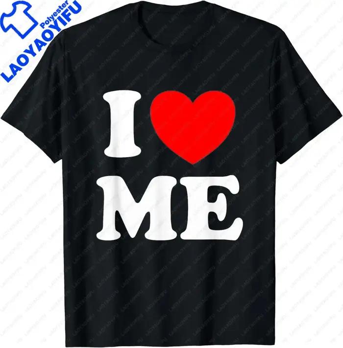 T-shirt drôle I Love Me pour hommes, design rétro et décontracté, polyester respirant, idéal pour toutes les saisons et occasions, offrir à l'homme cher à votre cœur