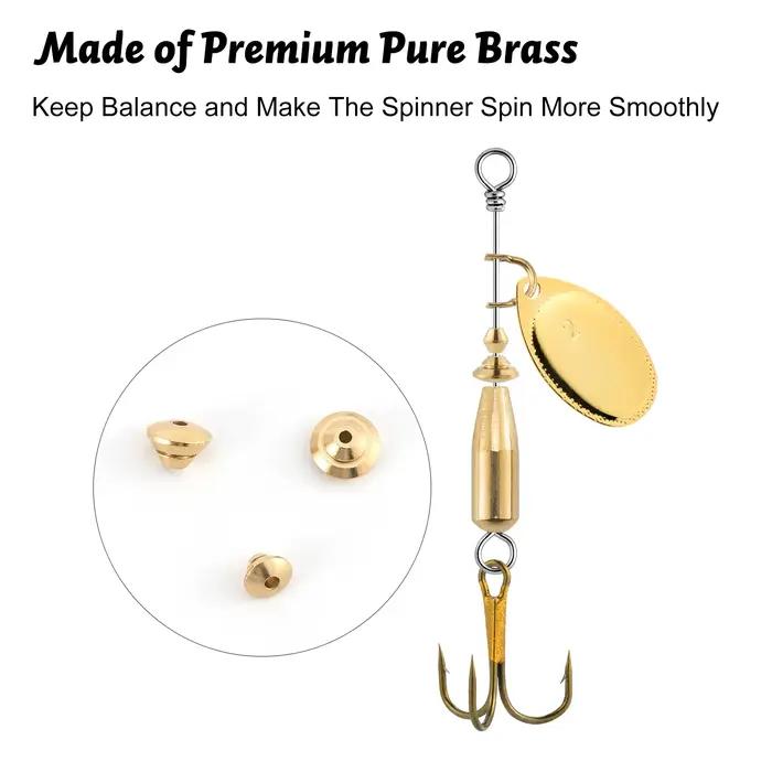 20/50pcs laiton pêche Spinner perle leurre faisant eau douce doré plate-forme Spinnerbait en ligne S