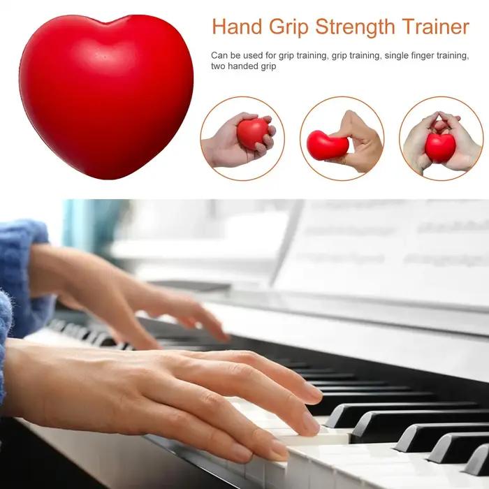 Balle d'exercice pour les doigts, exercice de renforcement des mains, boule de Massage des doigts en forme de cœur, exercice de renforcement pour presser les mains, soulagement du Stress
