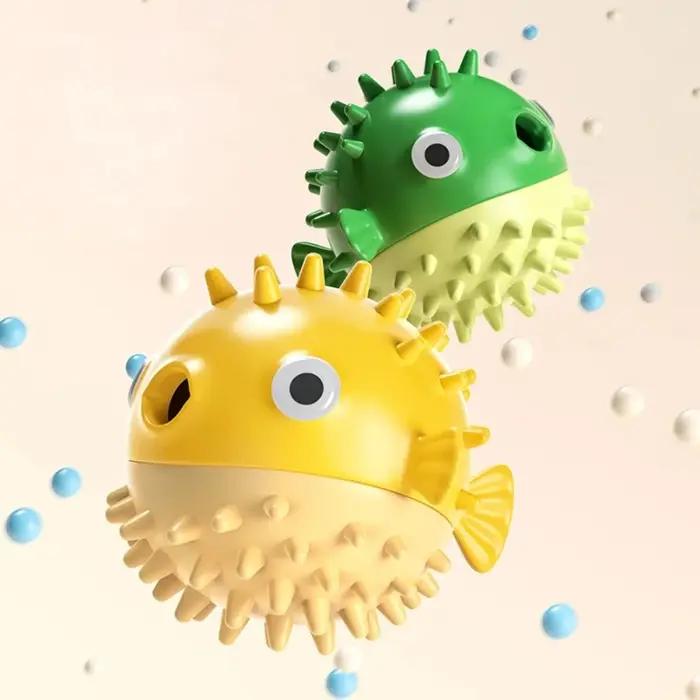 Jouet pour chien en forme de poisson rebondissant, balle sonore, résistant aux morsures, pour soulager l'ennui et stimuler la dentition