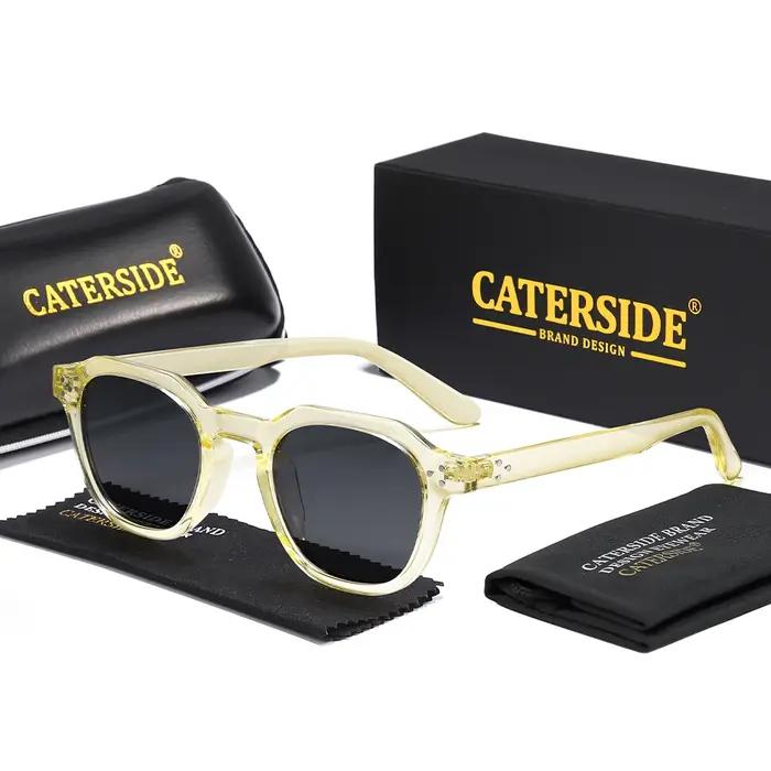 Lunettes de soleil rétro Caterside en TR90 avec verres polarisés et UV400 pour homme, lunettes de soleil de mode carrées avec design vintage pour extérieur et occasions spéciales