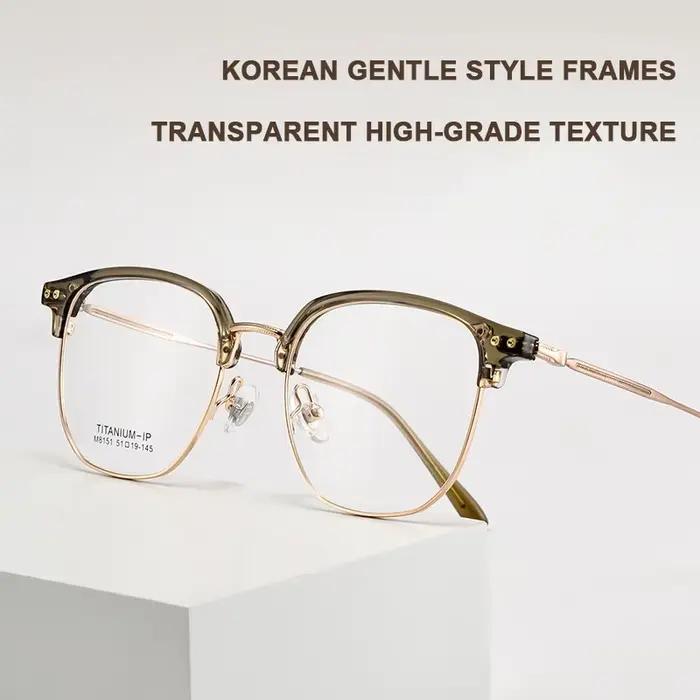 2025 nouveau cadre en titane lunettes polygonales cadre hommes acétate sourcil cadre lunettes à la m