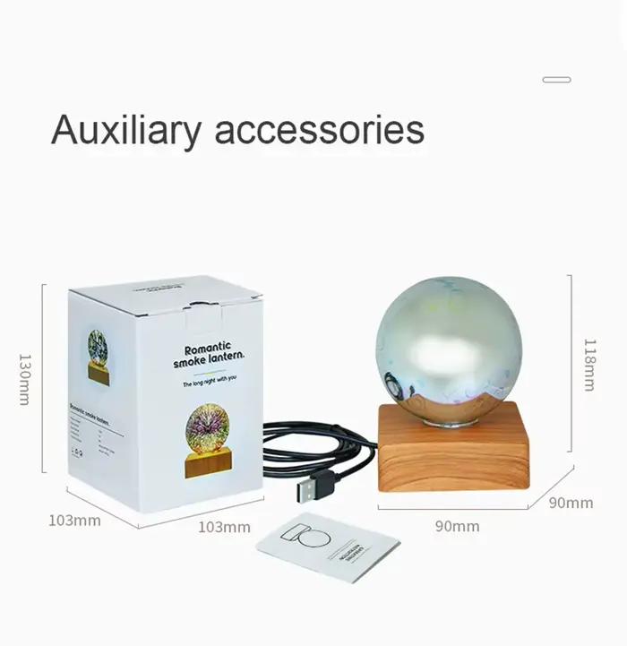 LED 3D feu d'artifice veilleuse atmosphère colorée lampe de Table suspension boule de verre pour la