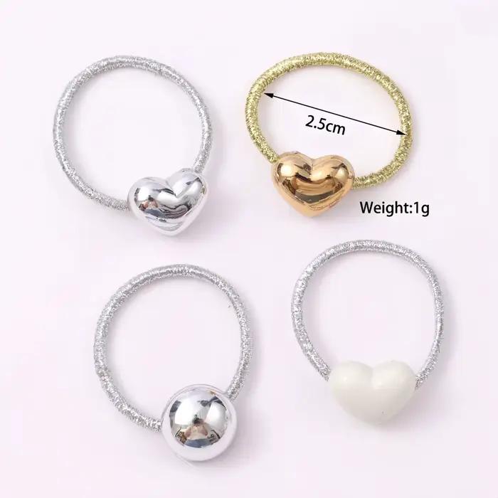 Lot de 10 jolis élastiques pour cheveux de style princesse pour bébés filles, avec paillettes dorées