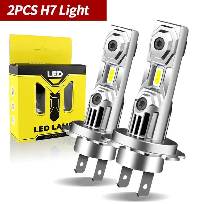 Phares LED H7 6000K blanc 12V pour motos