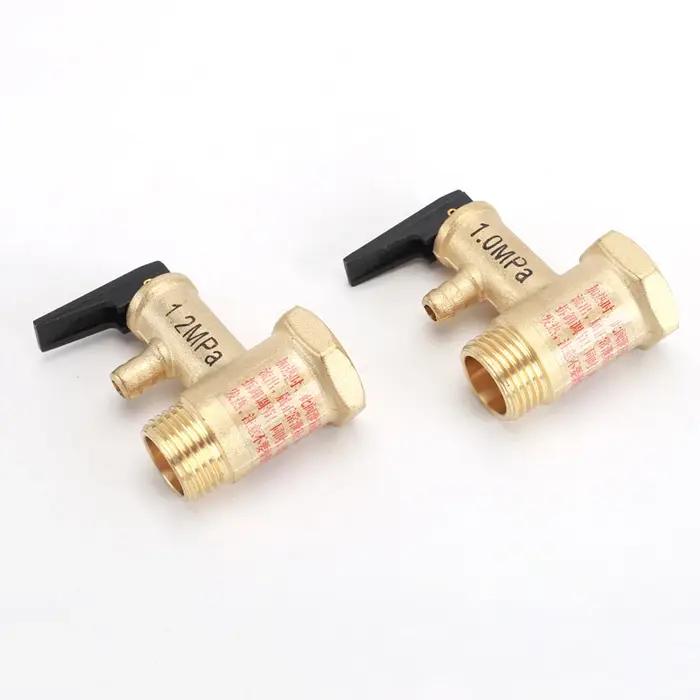 Valve de sécurité pour chauffe-eau, 3/4 "1/2", avec interrupteur, joint en cuivre mâle femelle, raccord Union, clapet anti-retour de surpression unidirectionnel
