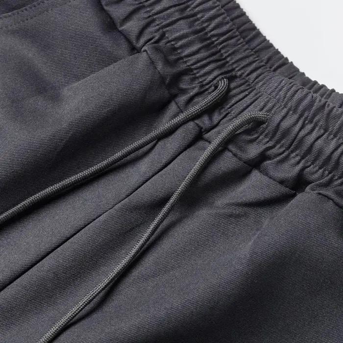 Pantalon cargo en polyester tissé pour homme, multi-poches, coupe droite, taille à cordon, vêtements