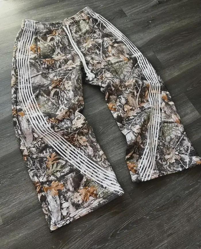 Pantalon cargo jogger camouflage feuilles unisexe pour chasse tactique - Qualité premium avec cordon de serrage