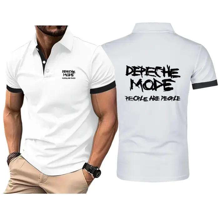 2025 Depeche Mode imprimer hommes nouvel été offre spéciale mode coton respirant Polos chemise décontracté couleur unie haut ajusté