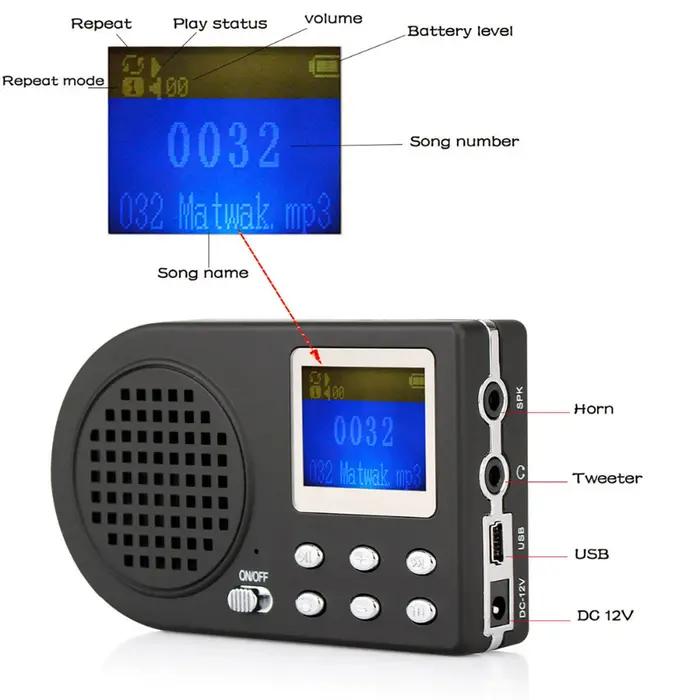 Amplificateur chant oiseaux sans fil avec télécommande - 110 sons animaux MP3 pour chasse extérieure