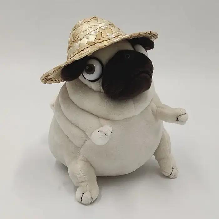 Kawaii jouets en peluche 15 cm chien l'elfe gros carlin assis carlin chiens jouet poupées en peluche pour enfants enfants cadeau d'anniversaire poupées