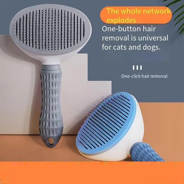 Brosse de toilettage pour chien avec bouton de nettoyage facile peigne de massage pour animaux de compagnie pour démêlage et élimination efficaces des poils pour chiens occaions quotidiennes et cadeau idéal