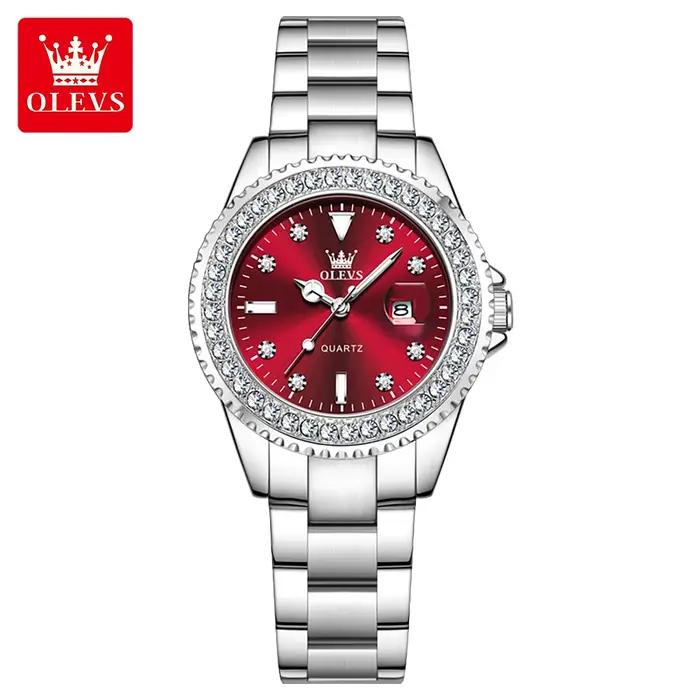 Montre femme OLEVS 9945 diamant quartz luxe - Élégante et étanche avec boîtier acier inoxydable