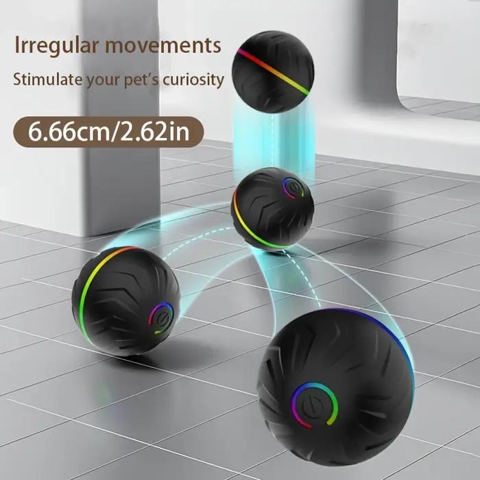 Balle taquine intelligente pour chien, jouet interactif avec mouvements aléatoires et lumières colorées, longue durée de vie 4h, pour tous les chiens de toutes tailles et races, idéal pour l'intérieur et l'extérieur