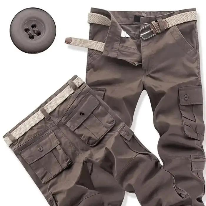 Pantalon cargo droit coupe loose multicolore avec poches polyvalentes pour hommes décontractés et élégants pour diverses occasions