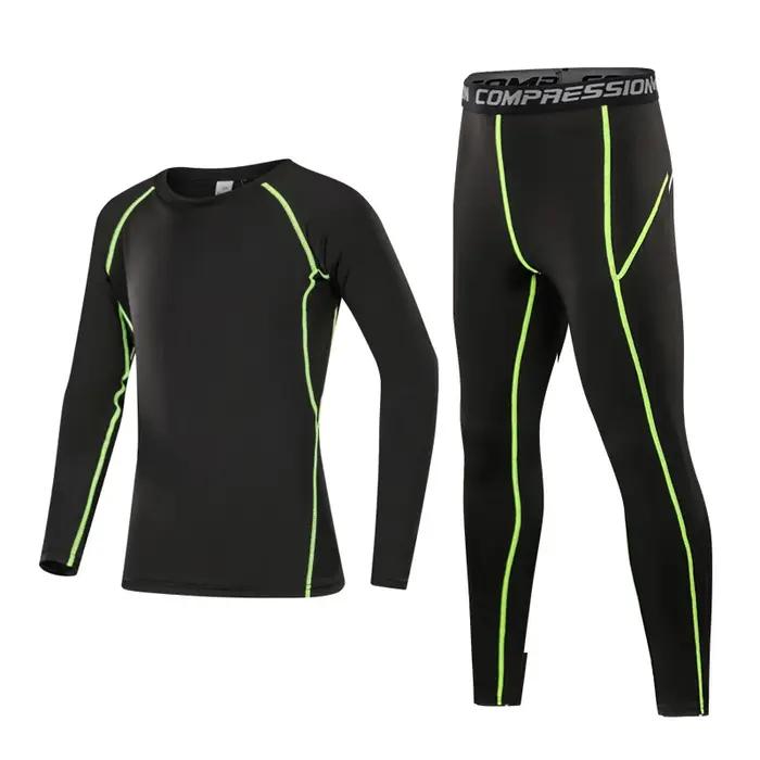 Survêtements de Fitness pour enfants, pantalons chauds pour jeunes, hauts, sous-vêtements serrés, vê