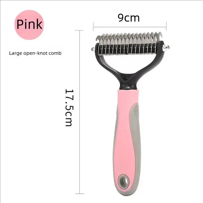 Brosse de toilettage double face pour animaux de compagnie - Outil de démêlage et de réduction des poils morts - Peigne pour chien en acier inoxydable avec des résultats efficaces