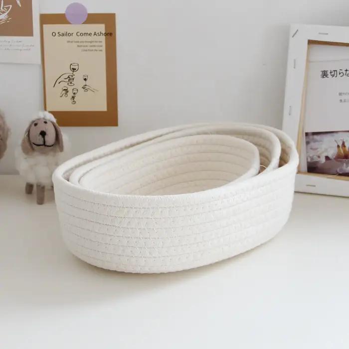 Paniers de rangement tissés multifonctionnels, articles divers de bureau, cosmétiques, jouets pour e