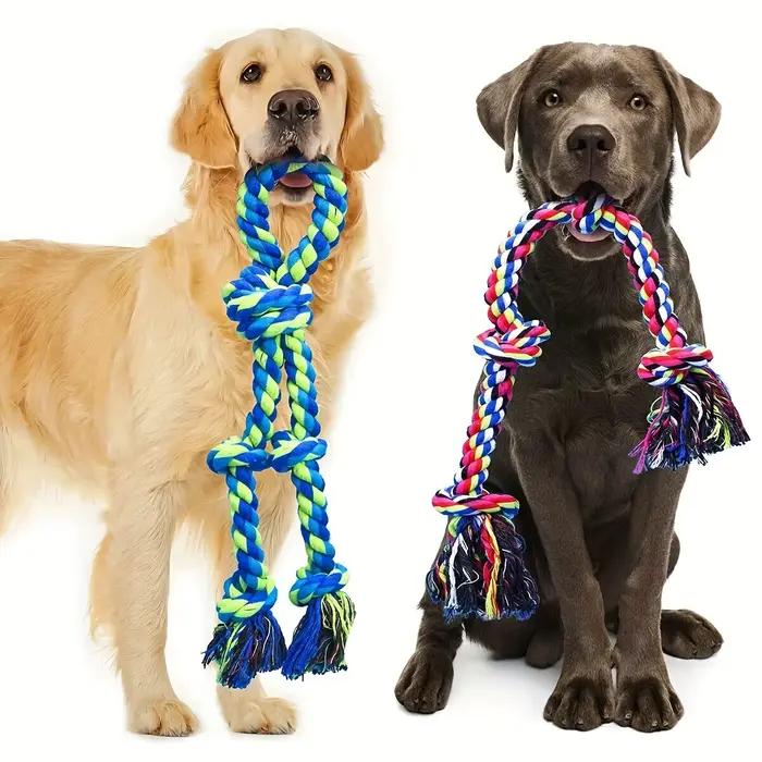 Jouets à nœud en lin pour chiens indestructibles et durables pour chiens moyens et grands occasions de jeu social et cadeaux festifs
