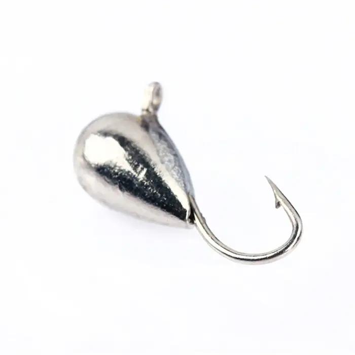 Jig de pêche sur glace en tungstène, crochet japonais 0.25g-4.4g, tête de gabarit sur glace, appât e